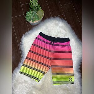 Hurley Multicolor Striped Shorts Sz 14/16 boys